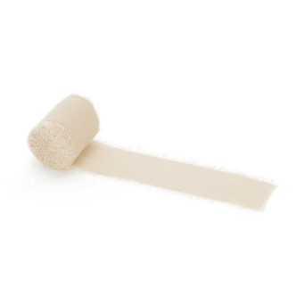 Chiffon ribbon - light beige, 4 cm x 5 m