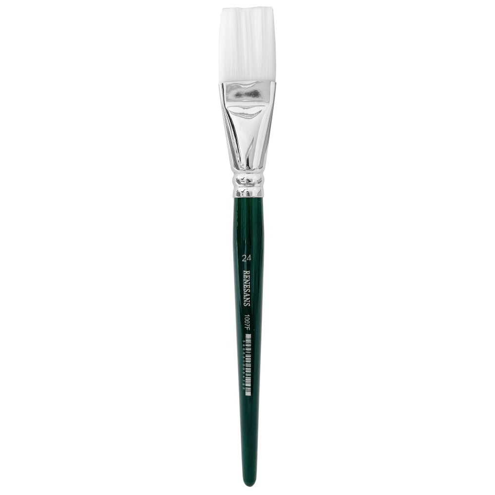 Flat, synthetic, 1007F series brush - Renesans - short handle, no. 24