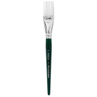 Flat, synthetic, 1007F series brush - Renesans - short handle, no. 24