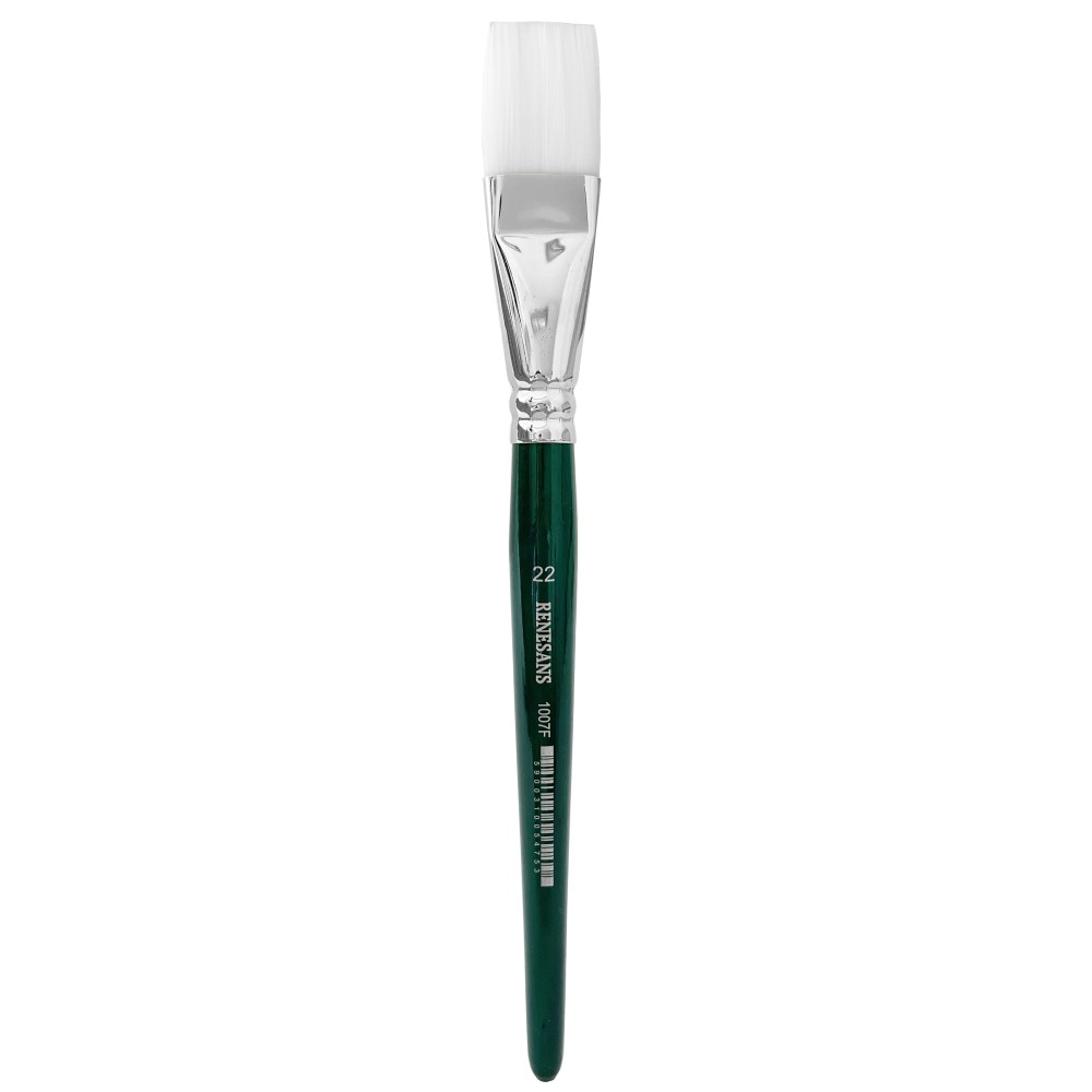 Flat, synthetic, 1007F series brush - Renesans - short handle, no. 22
