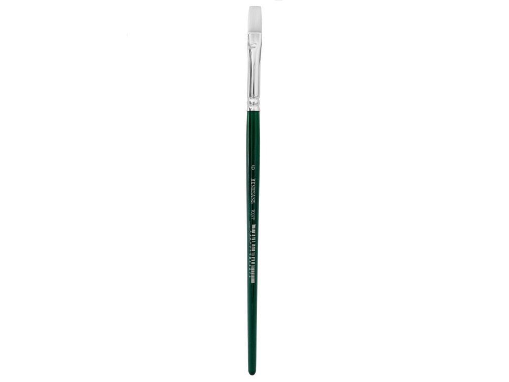 Flat, synthetic, 1007F series brush - Renesans - short handle, no. 6