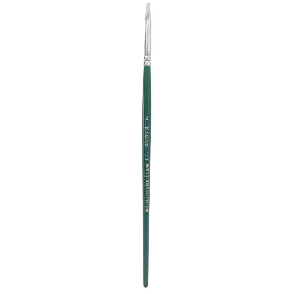 Flat, synthetic, 1007F series brush - Renesans - short handle, no. 2