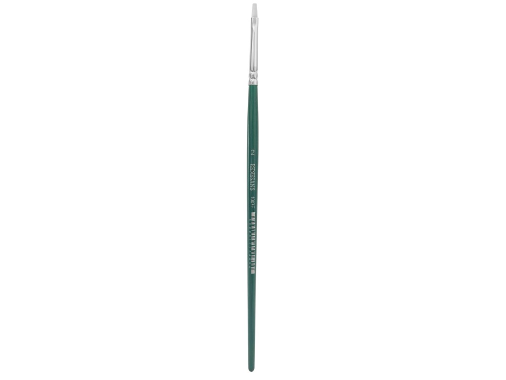 Flat, synthetic, 1007F series brush - Renesans - short handle, no. 2