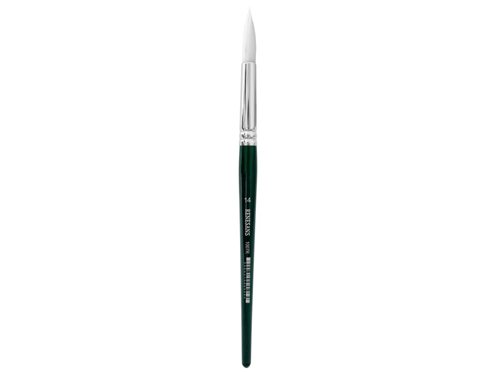Round, synthetic, 1007FR series brush - Renesans - short handle, no. 14