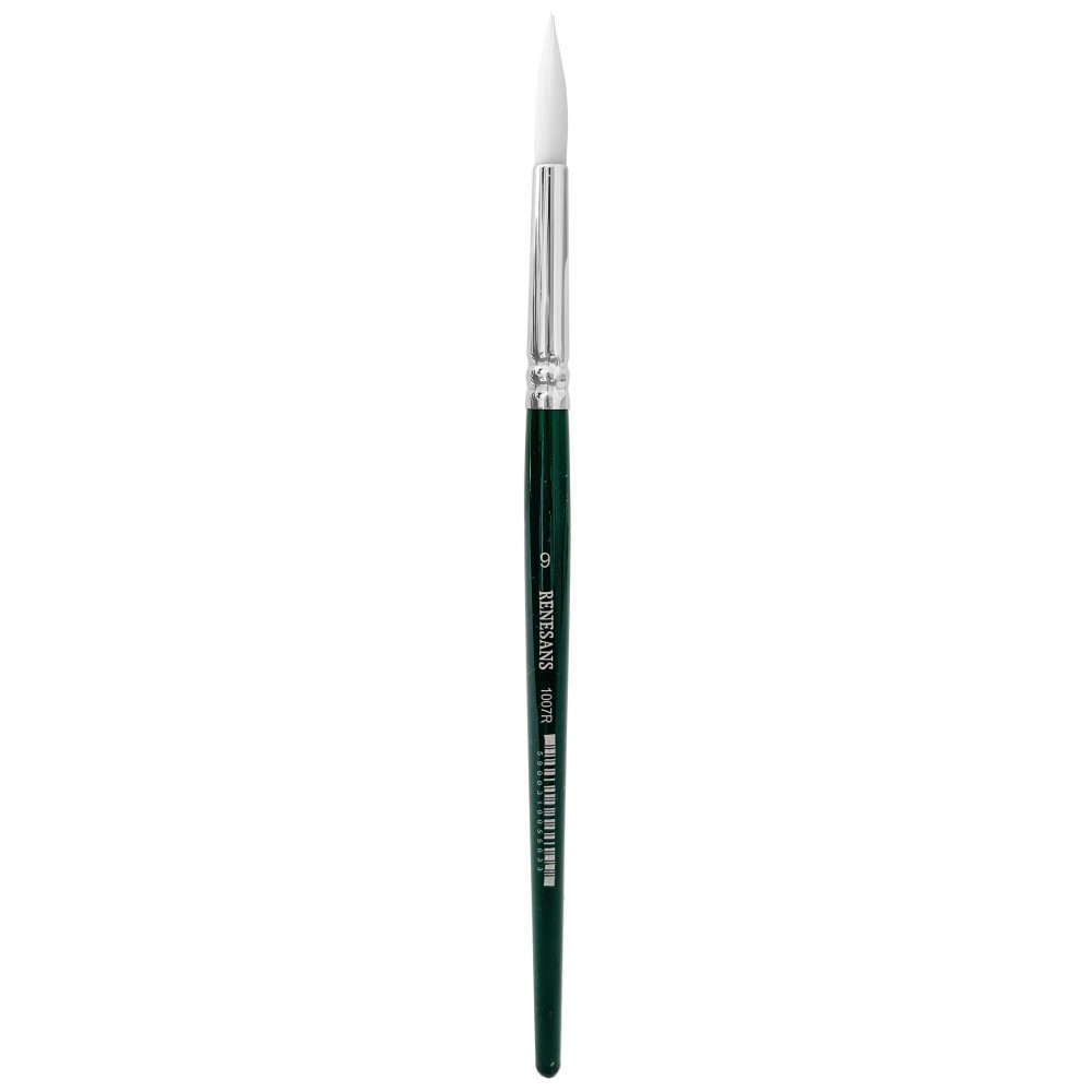 Round, synthetic, 1007FR series brush - Renesans - short handle, no. 9