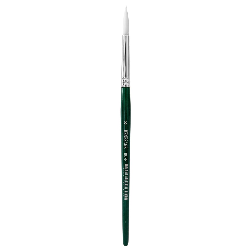 Round, synthetic, 1007FR series brush - Renesans - short handle, no. 8