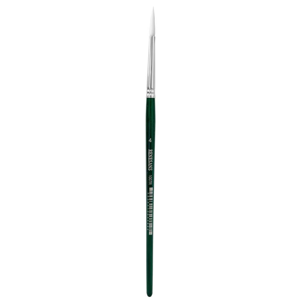 Round, synthetic, 1007FR series brush - Renesans - short handle, no. 4