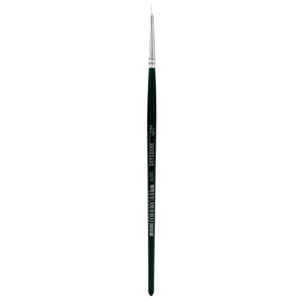 Round, synthetic, 1007FR series brush - Renesans - short handle, no. 2/0