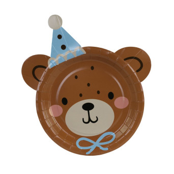 Teddy Bear paper plates - 21 x 23 cm, 6 pcs.