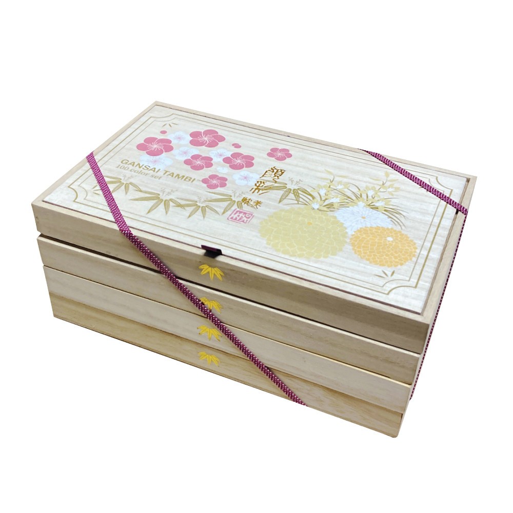 Limited Edition Watercolor set Gansai Tambi in wooden box - Kuretake - 100 colors