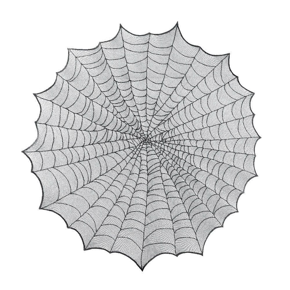 Obrus halloweenowy Pajęczyna - czarny, okrągły, 124 cm