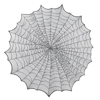 Obrus halloweenowy Pajęczyna - czarny, okrągły, 124 cm