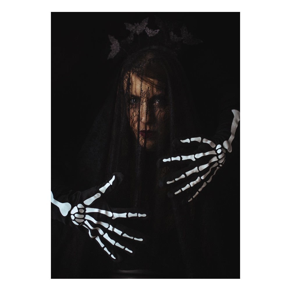 Gloves glowing in the dark - black, S-M