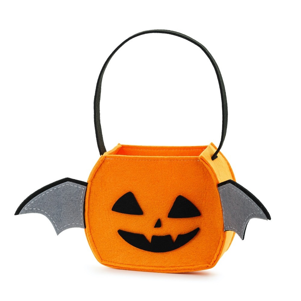 Filcowa torebka na halloweenowe słodycze Dynia - 35 x 18 x 8 cm