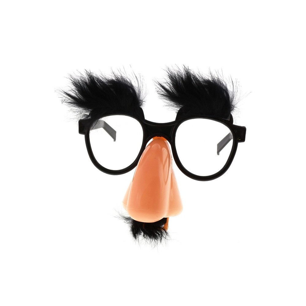 Glasses with nose - black