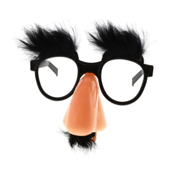 Glasses with nose - black