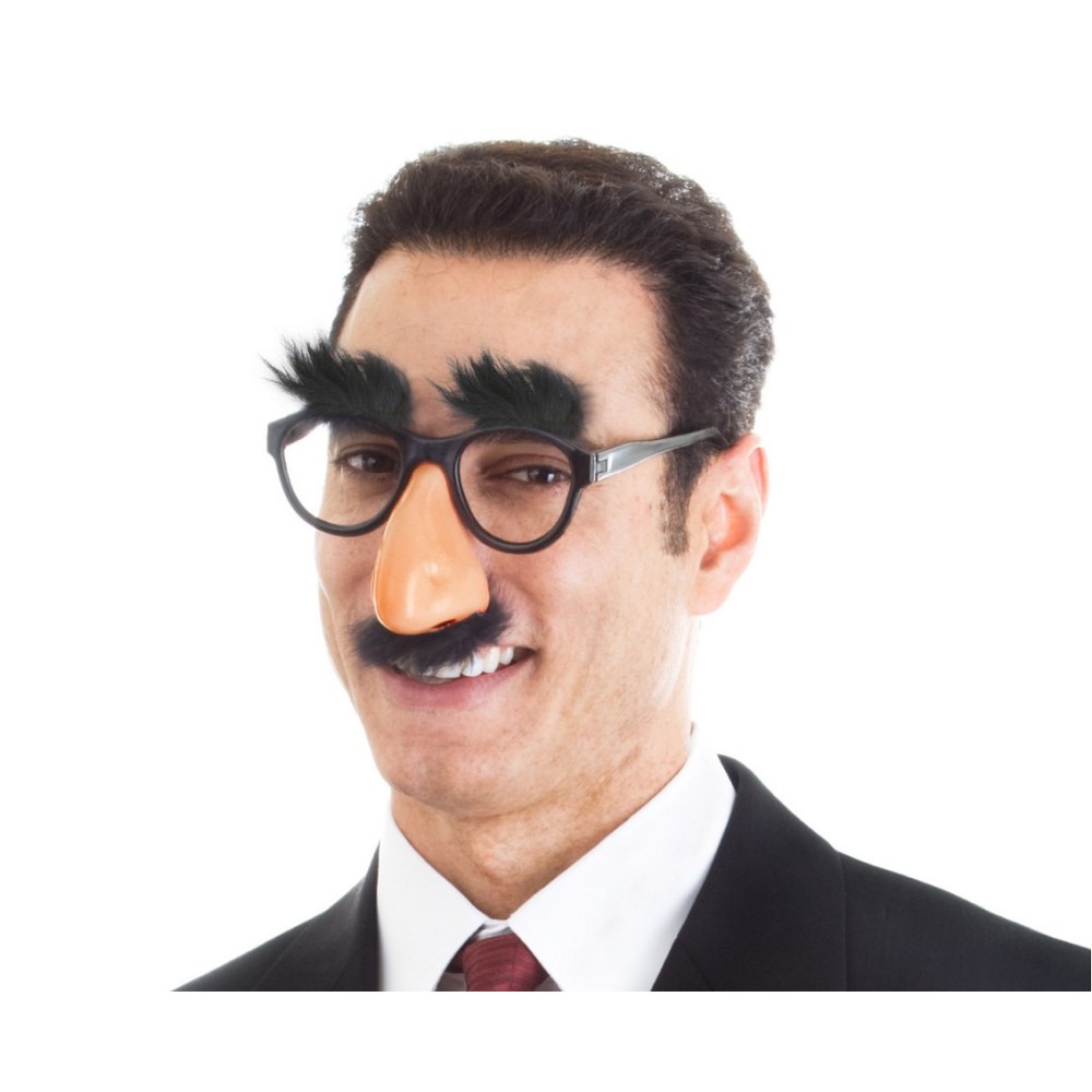 Glasses with nose - black