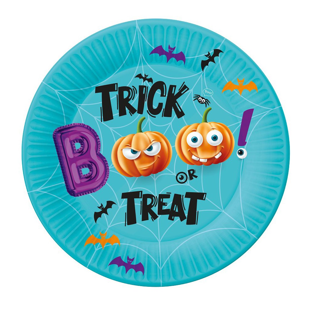 Halloween plates Boo! Trick or Treat - 18 cm, 6 pcs.