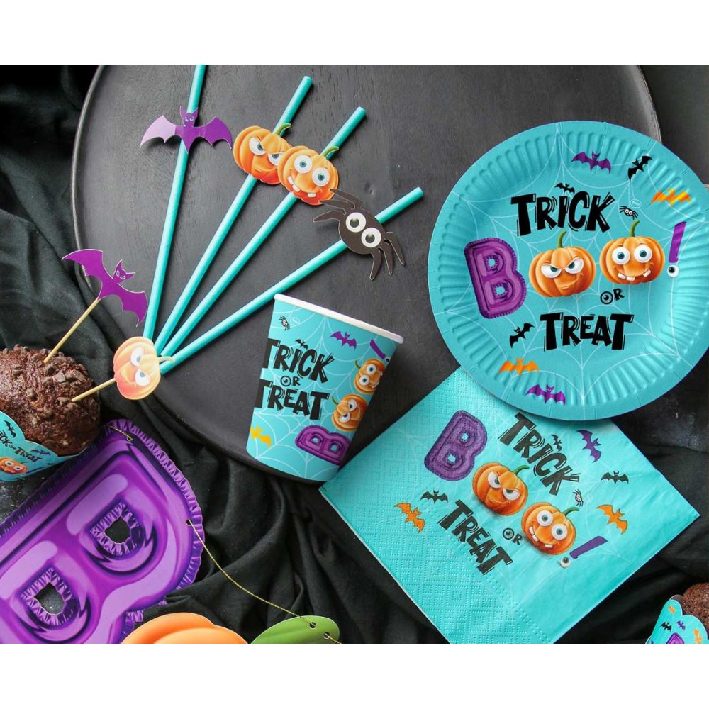 Halloween plates Boo! Trick or Treat - 18 cm, 6 pcs.