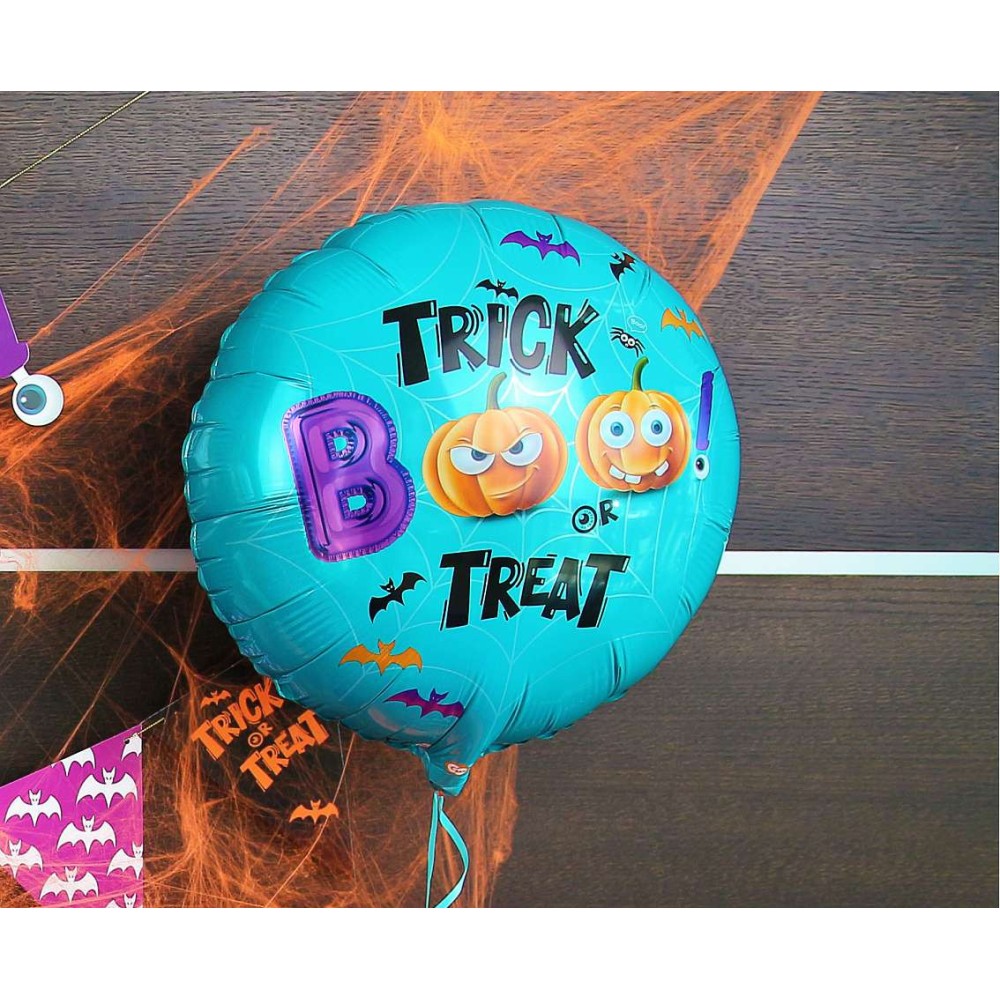 Balon foliowy halloweenowy Boo! Trick or Treat - 36 cm