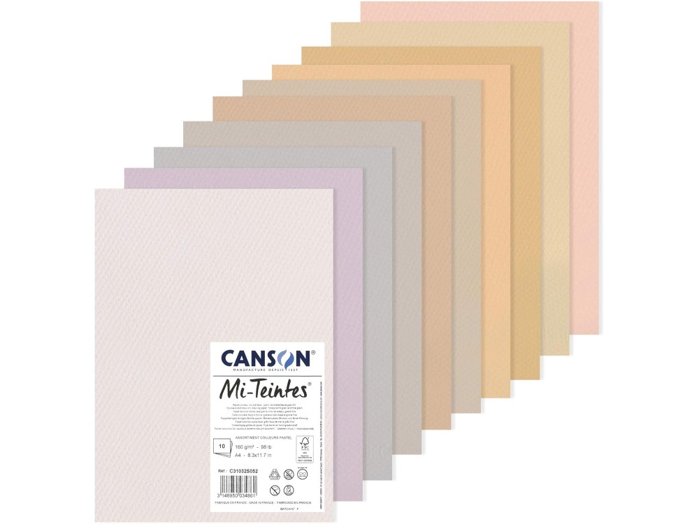 Mi Teintes paper pad for pastels - Canson - pastel shades, A4, 160 g, 10 sheets