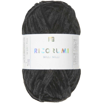 Ricorumi Nilli Nilli chenille yarn - Rico Design - Black, 25 g