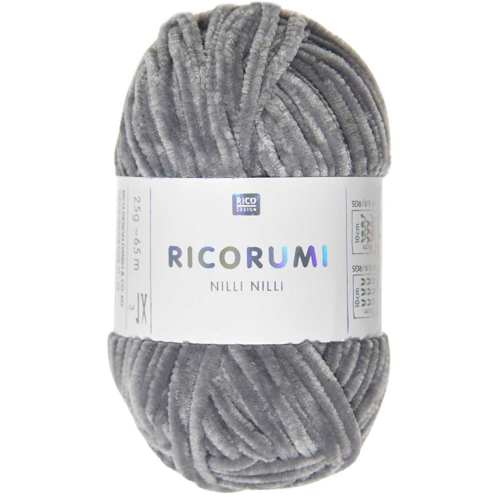 Ricorumi Nilli Nilli chenille yarn - Rico Design - Grey, 25 g