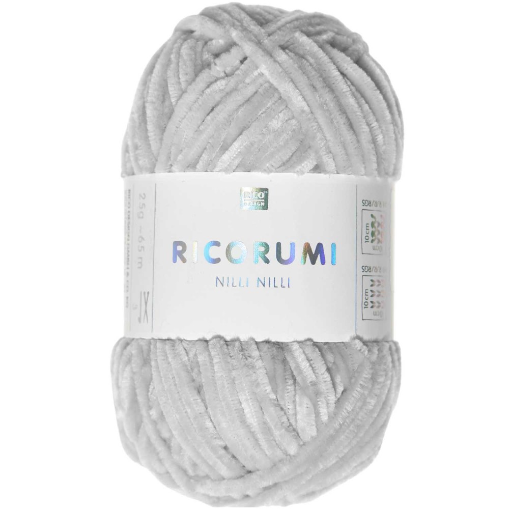 Włóczka szenilowa Ricorumi Nilli Nilli - Rico Design - Silver, 25 g