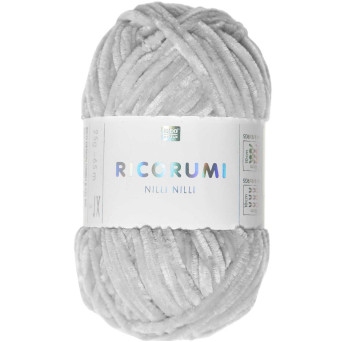 Ricorumi Nilli Nilli chenille yarn - Rico Design - Silver, 25 g