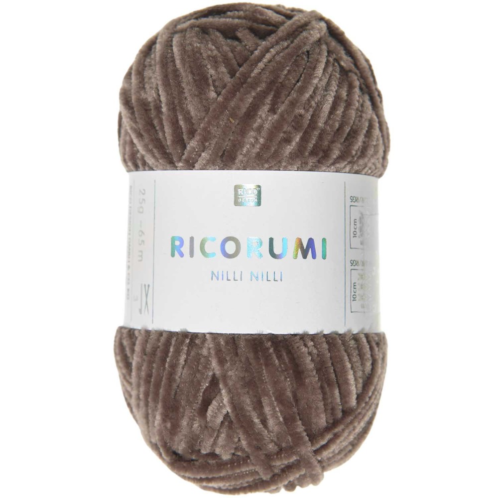 Ricorumi Nilli Nilli chenille yarn - Rico Design - Chocolate, 25 g
