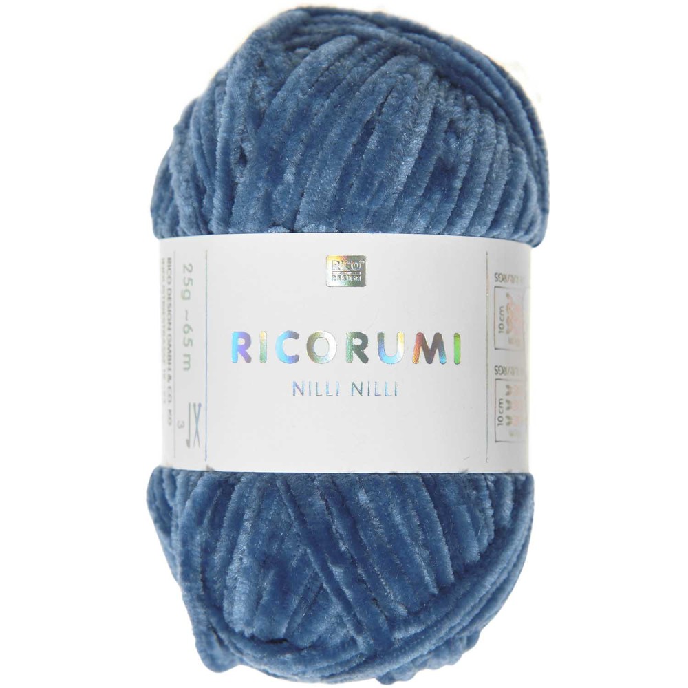 Ricorumi Nilli Nilli chenille yarn - Rico Design - Blue, 25 g