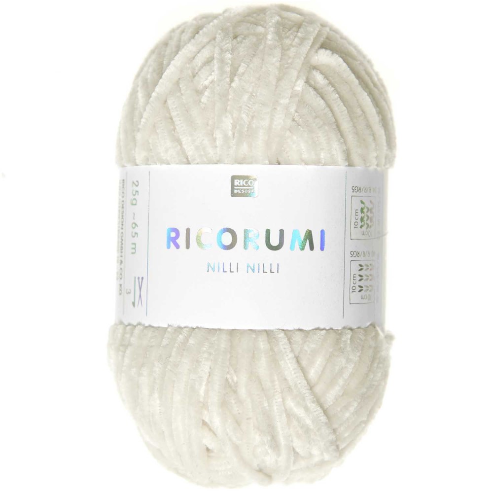 Ricorumi Nilli Nilli chenille yarn - Rico Design - Cream, 25 g