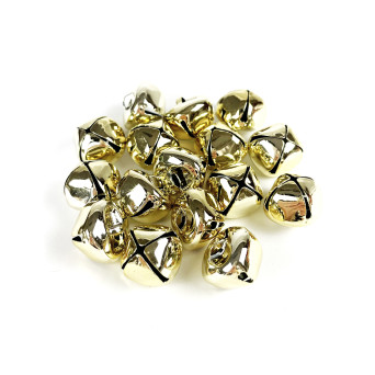 Dzwoneczki metalowe - złote, 1,5 x 2 cm, 16 szt.