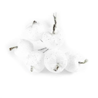 A bunch of apples with glitter - white, 6 pcs.