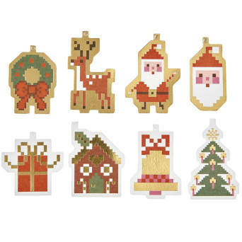 Zawieszki na prezenty Pixel Christmas Figurines - Rico Design - 8 szt.