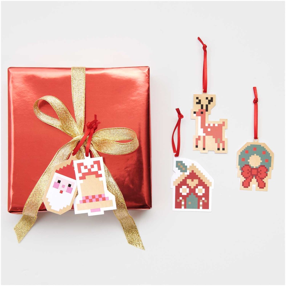 Gift tags Pixel Christmas Figurines - Rico Design - 8 pcs.