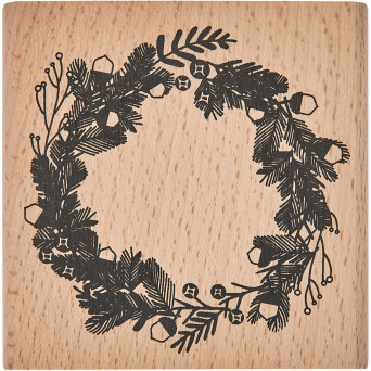 Stempel drewniany Wieniec sosnowy - Rico Design - 7 x 7 cm