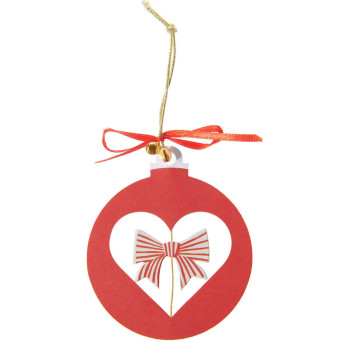 Paper bauble pendant - Rico Design - red, 5 x 9 cm