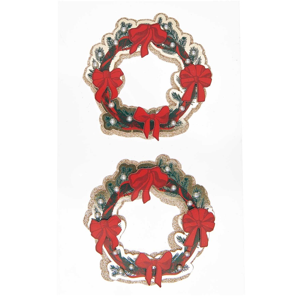 Stickers 3D Christmas Wreaths - Paper Poetry - 2 pcs.
