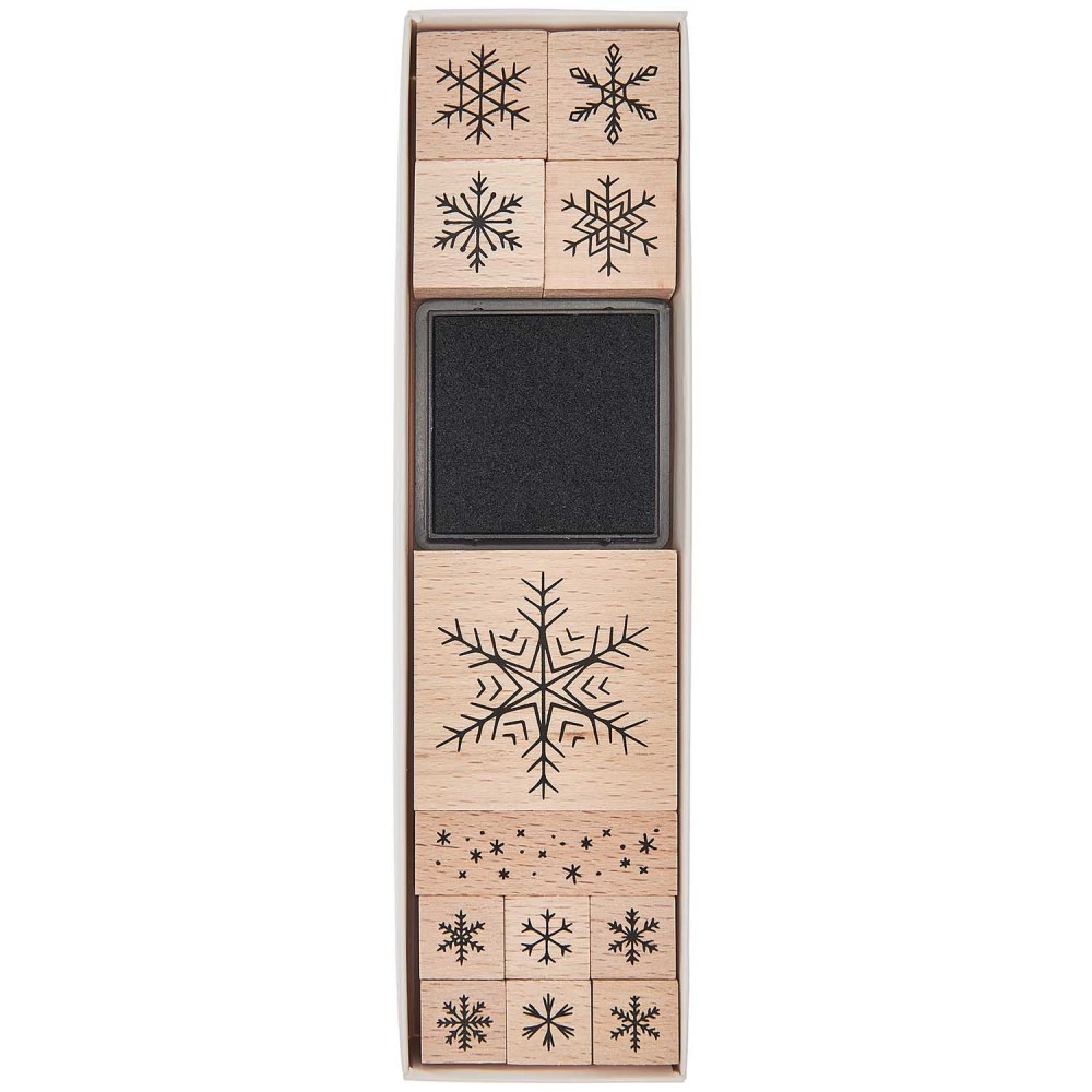 Set of wooden stamps Snowflakes - Paper Poetry - 12 pcs.