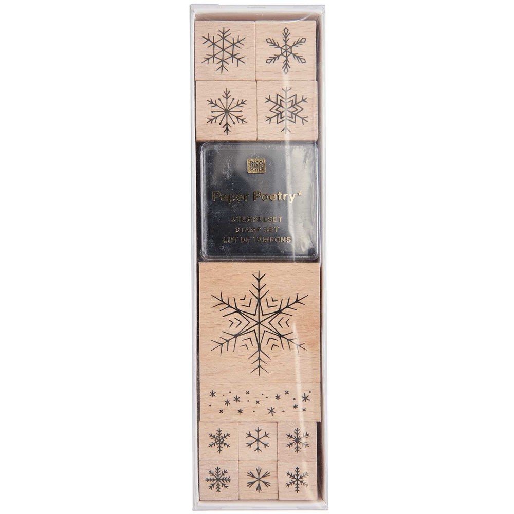 Set of wooden stamps Snowflakes - Paper Poetry - 12 pcs.