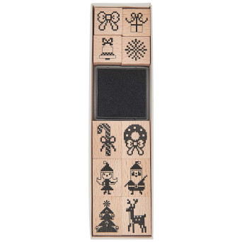 Set of wooden stamps Pixels - Paper Poetry - 10 pcs.