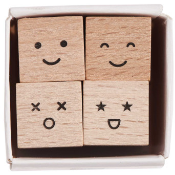 Set of wooden stamps Icons - Paper Poetry - 4 pcs.