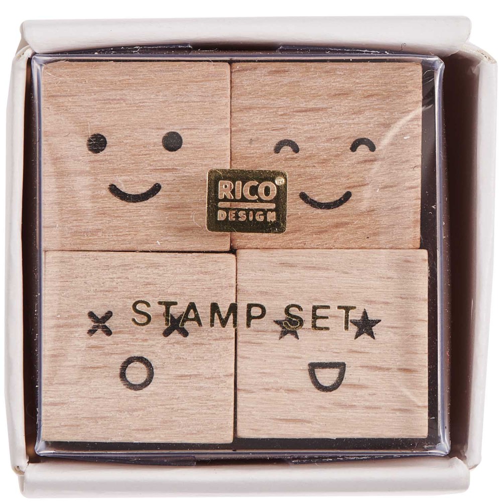 Zestaw stempli drewnianych Icons - Rico Design - 4 szt.