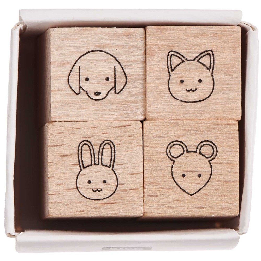 Zestaw stempli drewnianych Animals - Rico Design - 4 szt.