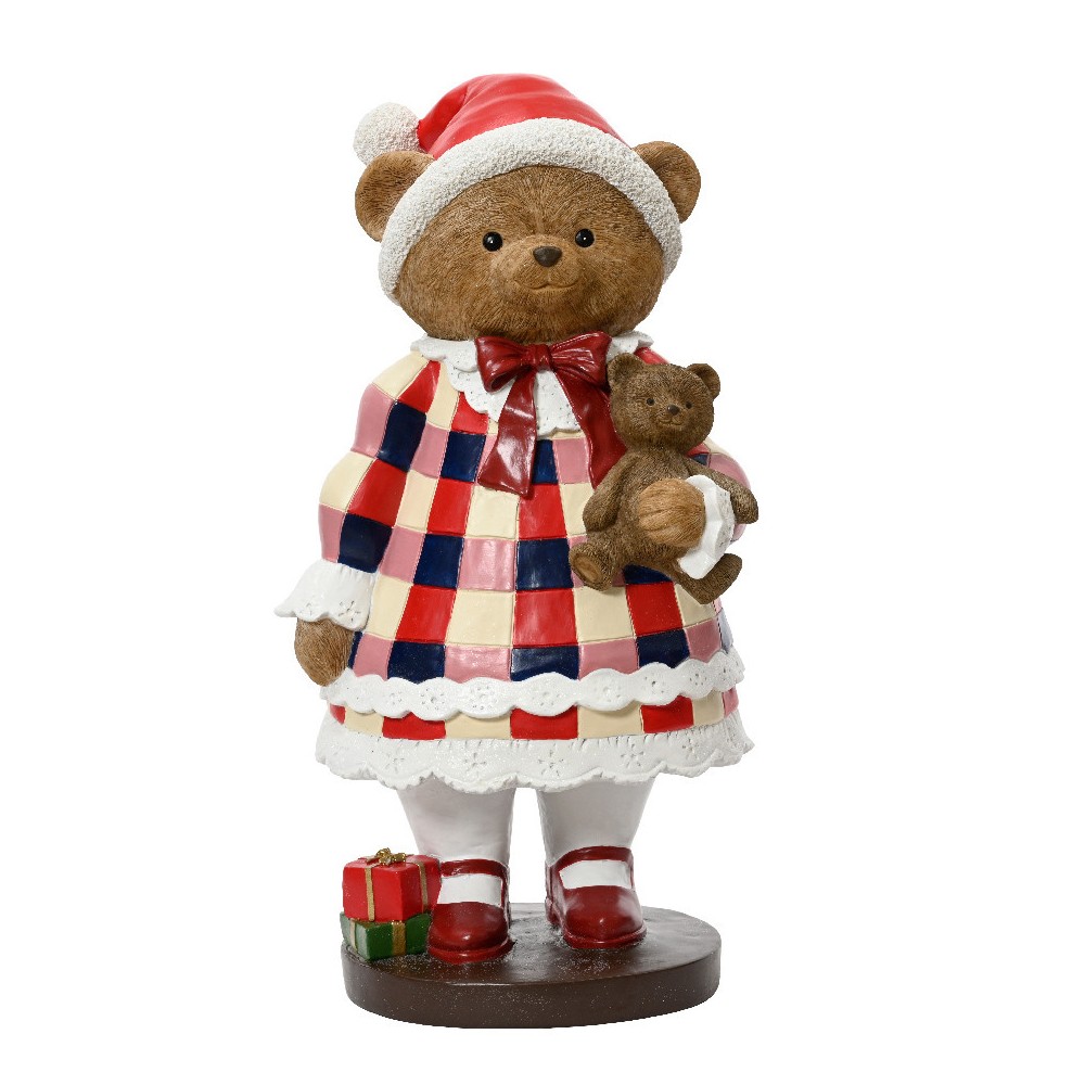 Christmas decoration Bear in a dress - 31 x 24,5 x 57,5 cm