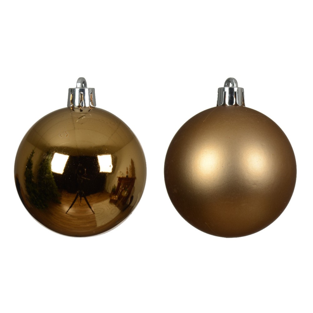Shatterproof baubles - pecan brown, 6 cm, 12 pcs.