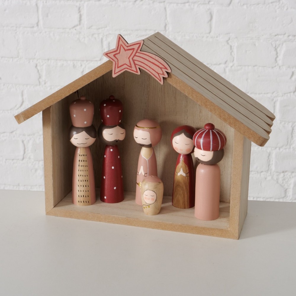 Wooden nativity scene - 25 x 10 x 20 cm