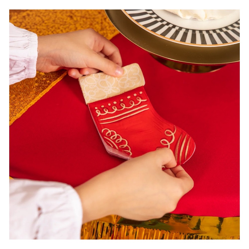 Paper napkins Christmas Sock - 20,6 x 33 cm, 10 pcs.