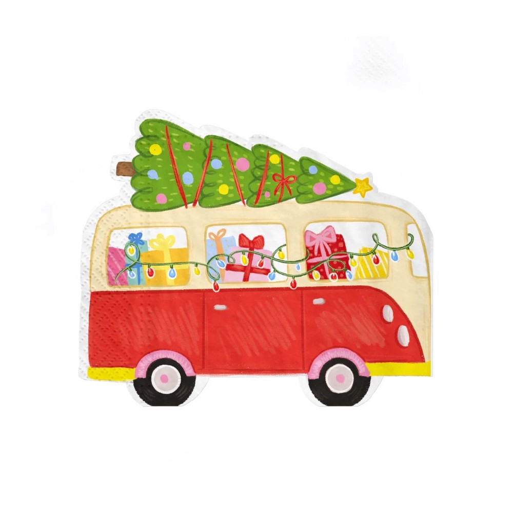 Paper napkins Car with Christmas Tree - 33 x 27,6 cm, 10 pcs.
